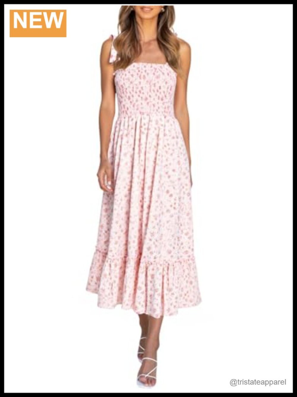 Womens Floral Smocked Maxi Dress Boho Beach Sundress Sleeveless